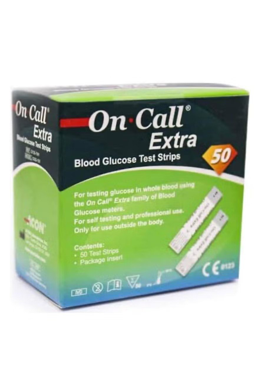 dfdd9838-2394-4c37-965c-3cfabb5da0ed (1) شرائط جهاز السكر أون كول إكسترا On Call Extra Strips ( 50 شريط ) - الصورة 1